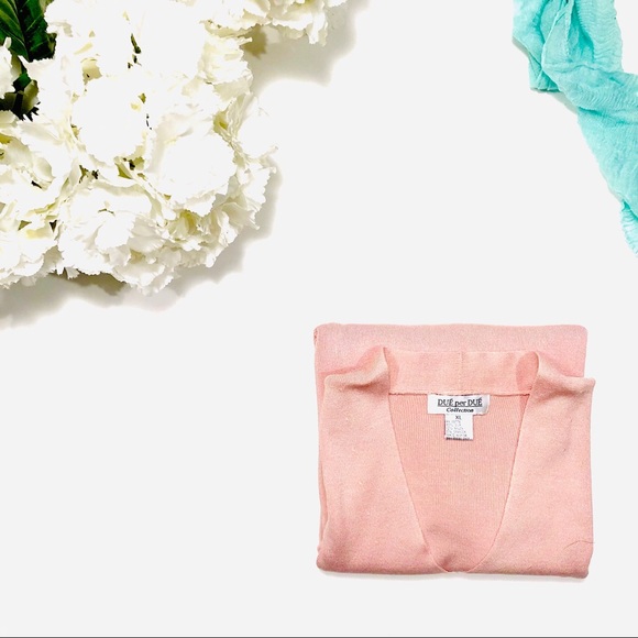 Dué per Dué Silk V-Neck Sweater, in Salmon - Picture 2 of 6